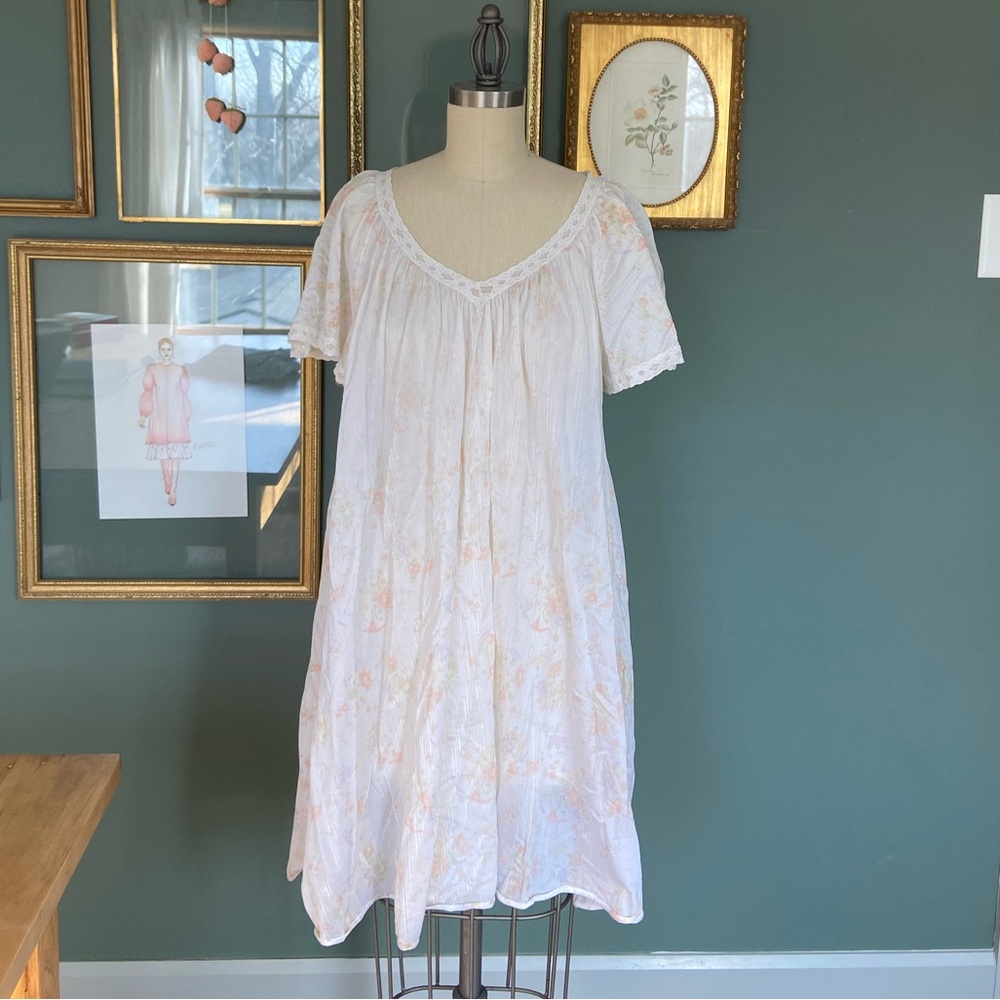 Vintage Sheer Floral Nightgown - Picture 1 of 4